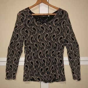 #1457 Dashi Paisley See threw blouse top LG